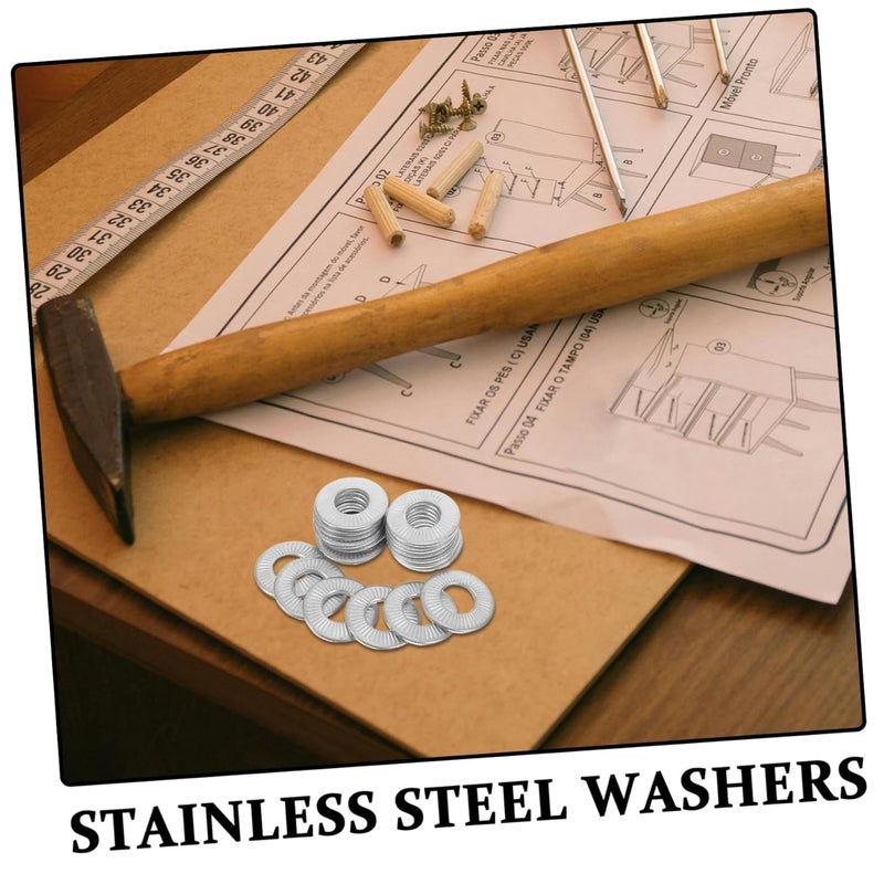 Stainless Steel Spring Lock Washers 20pcs Knurled Vibration Disc Fasteners - Image 3